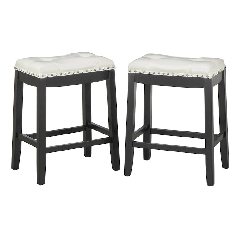 Simple Living Lonnie 29-inch Padded Bar Height Saddle Stools (Set of 2) 3