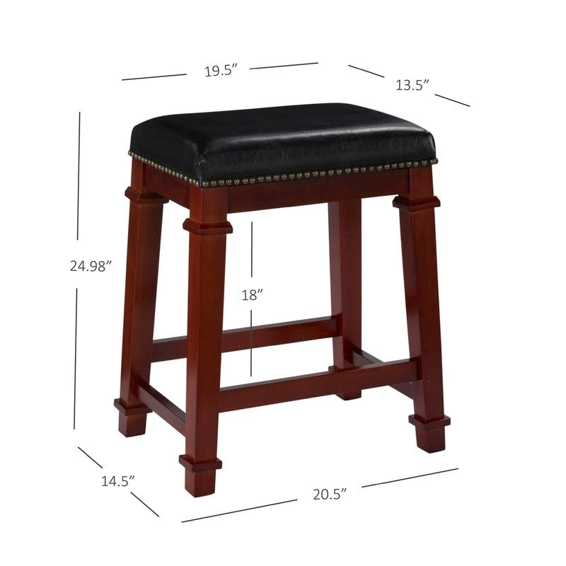 Linon Willamette Faux Leather 24.98-inch Backless Counter Stool 3