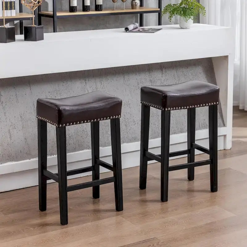 Counter Height 29 Bar Stools for Kitchen Counter Backless Faux Leather Stools Farmhouse Island Chairs 22