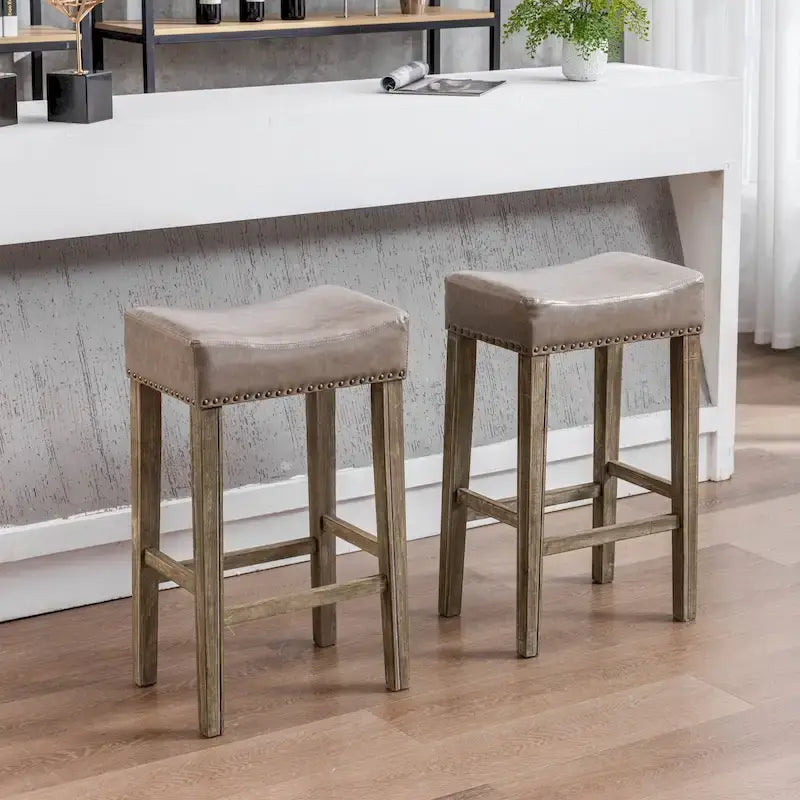 Counter Height 29 Bar Stools for Kitchen Counter Backless Faux Leather Stools Farmhouse Island Chairs 23
