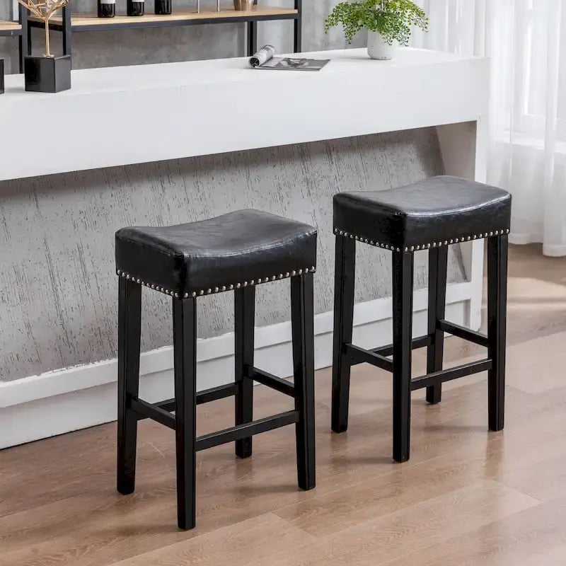 Counter Height 29 Bar Stools for Kitchen Counter Backless Faux Leather Stools Farmhouse Island Chairs 24
