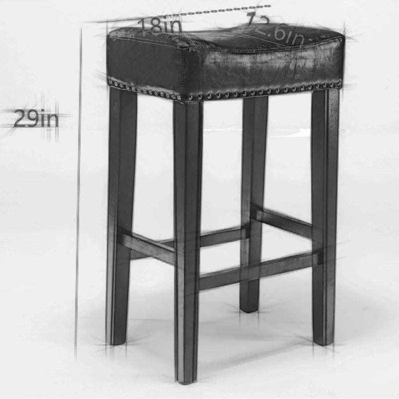 Counter Height 29 Bar Stools for Kitchen Counter Backless Faux Leather Stools Farmhouse Island Chairs 7