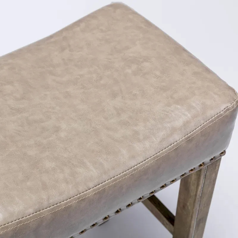 Counter Height 29 Bar Stools for Kitchen Counter Backless Faux Leather Stools Farmhouse Island Chairs 8