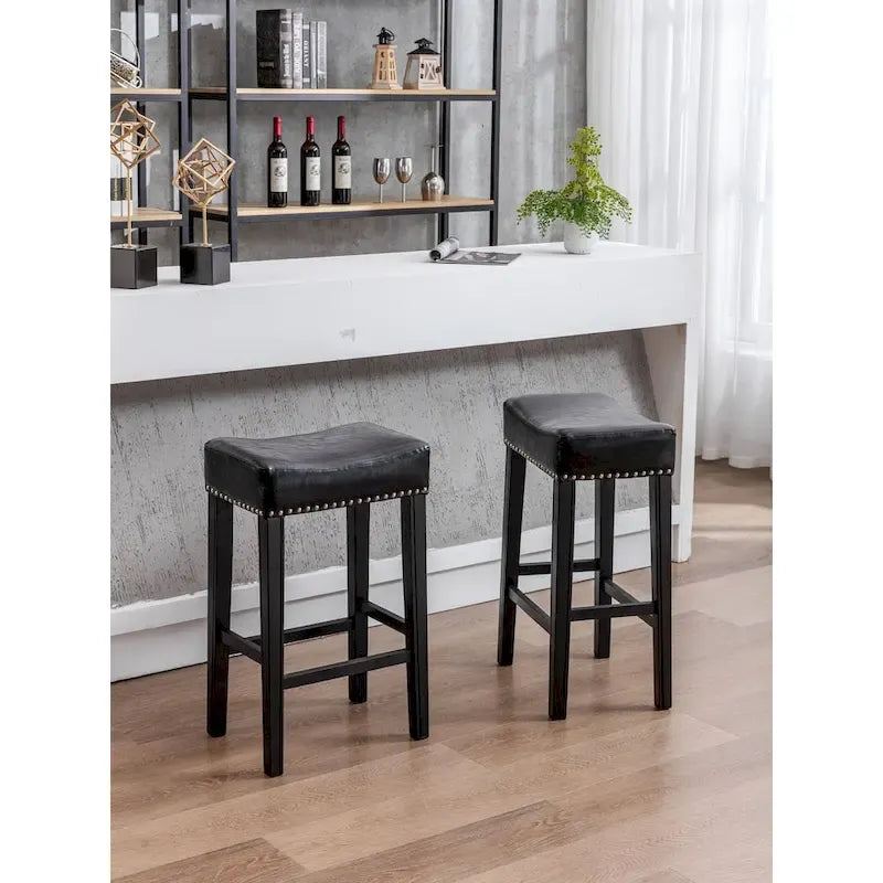 Counter Height 29 Bar Stools for Kitchen Counter Backless Faux Leather Stools Farmhouse Island Chairs 16