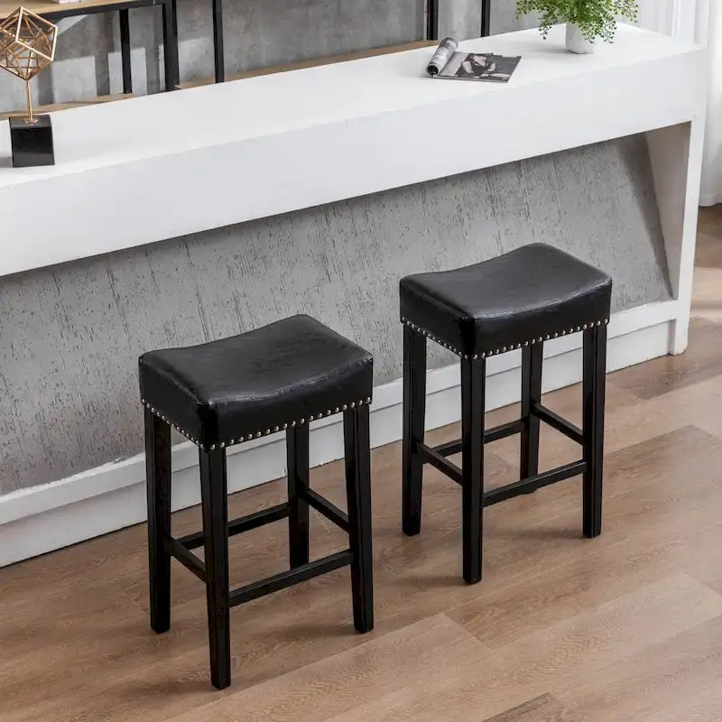 Counter Height 29 Bar Stools for Kitchen Counter Backless Faux Leather Stools Farmhouse Island Chairs 17