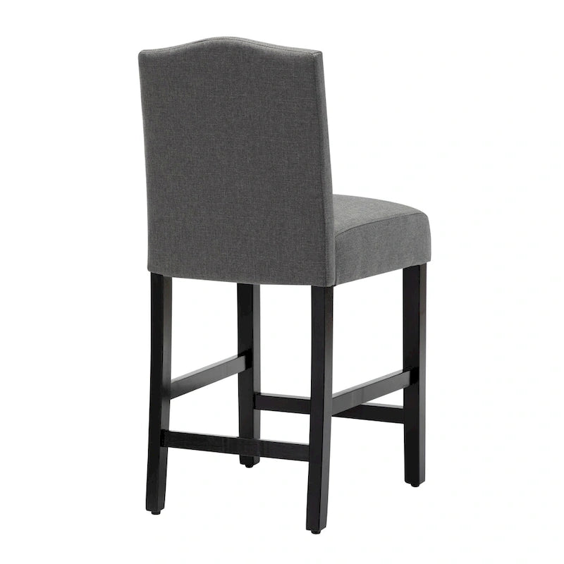 24 Inches Fabric Upholstered Nailhead Trim Counter Height Bar stools with Back Set of 2 10