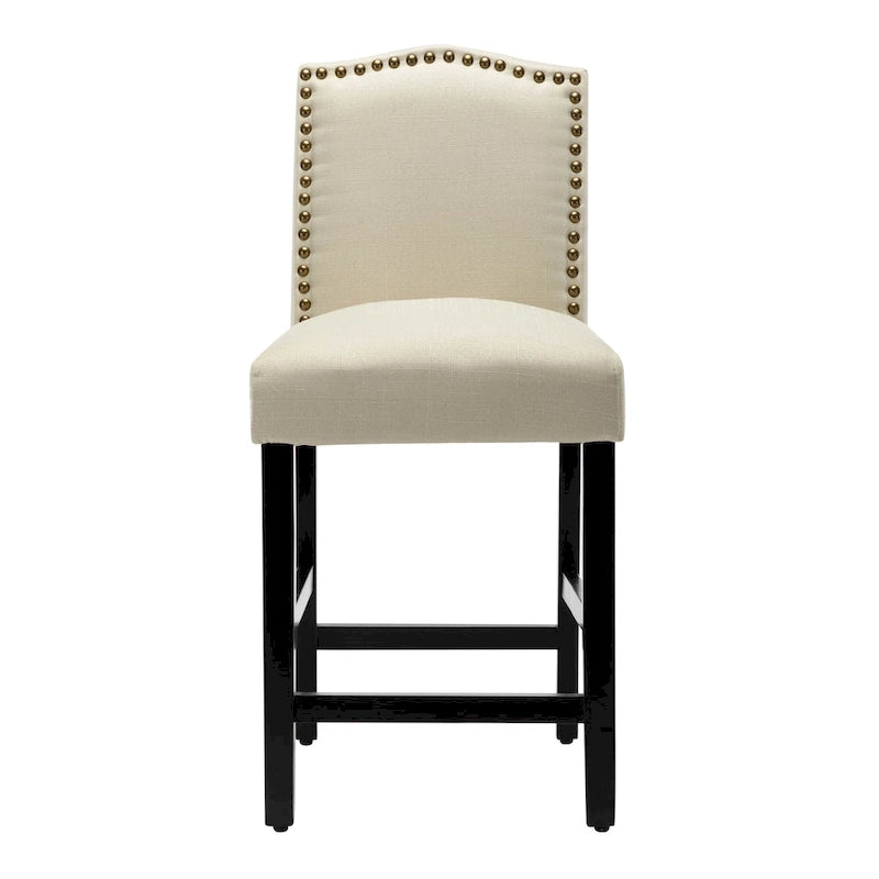 24 Inches Fabric Upholstered Nailhead Trim Counter Height Bar stools with Back Set of 2 16