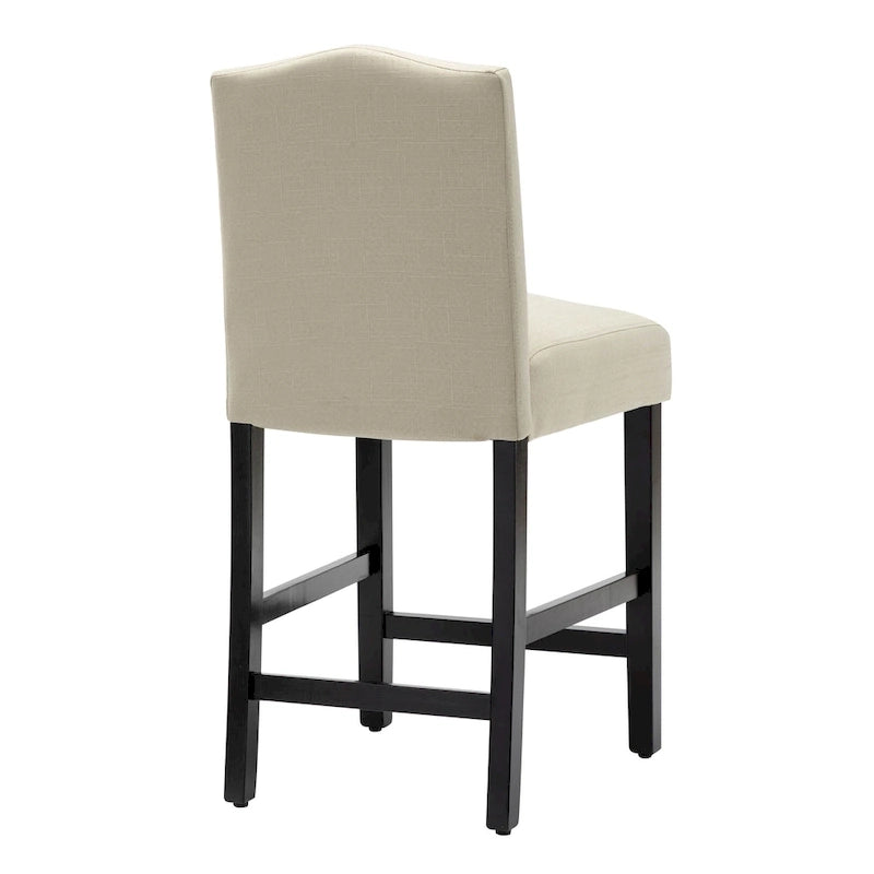 24 Inches Fabric Upholstered Nailhead Trim Counter Height Bar stools with Back Set of 2 18