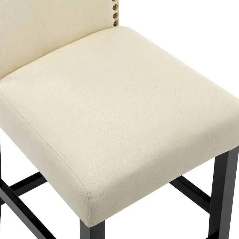 24 Inches Fabric Upholstered Nailhead Trim Counter Height Bar stools with Back Set of 2 20