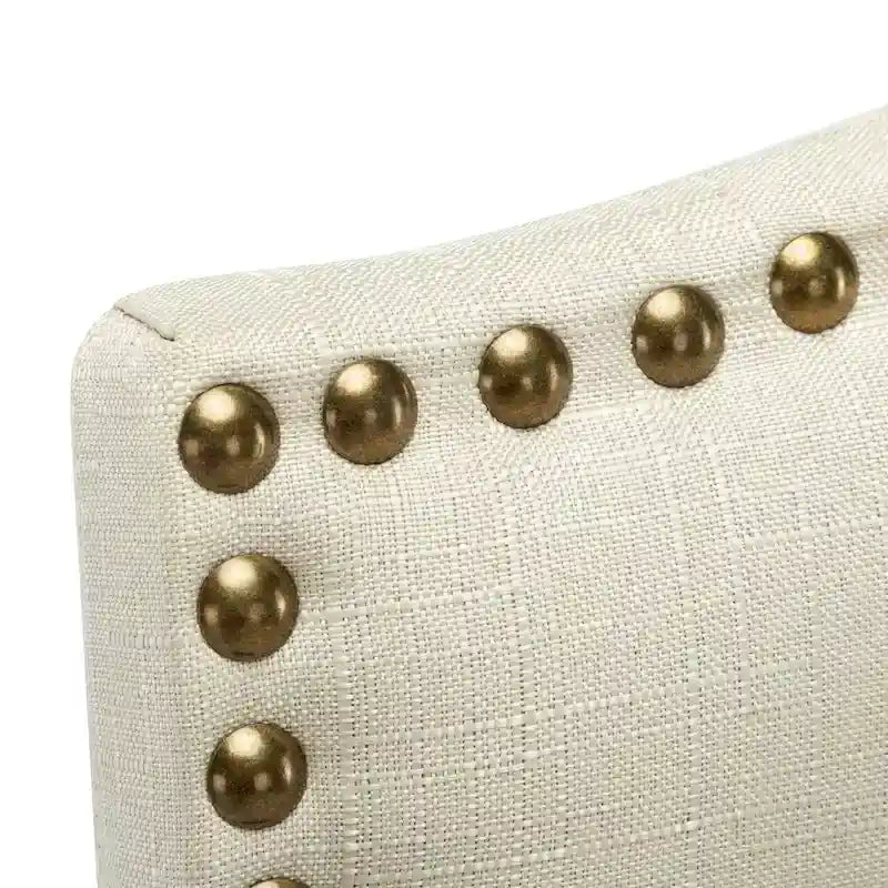 24 Inches Fabric Upholstered Nailhead Trim Counter Height Bar stools with Back Set of 2 21