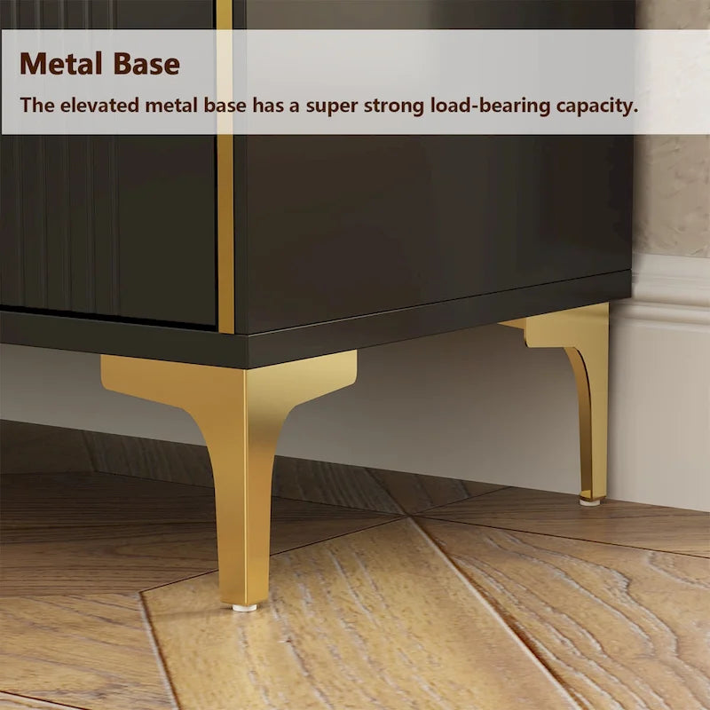 White Lacquer Dresser 6 Drawer Dresser with Metal Handle and Legs 24