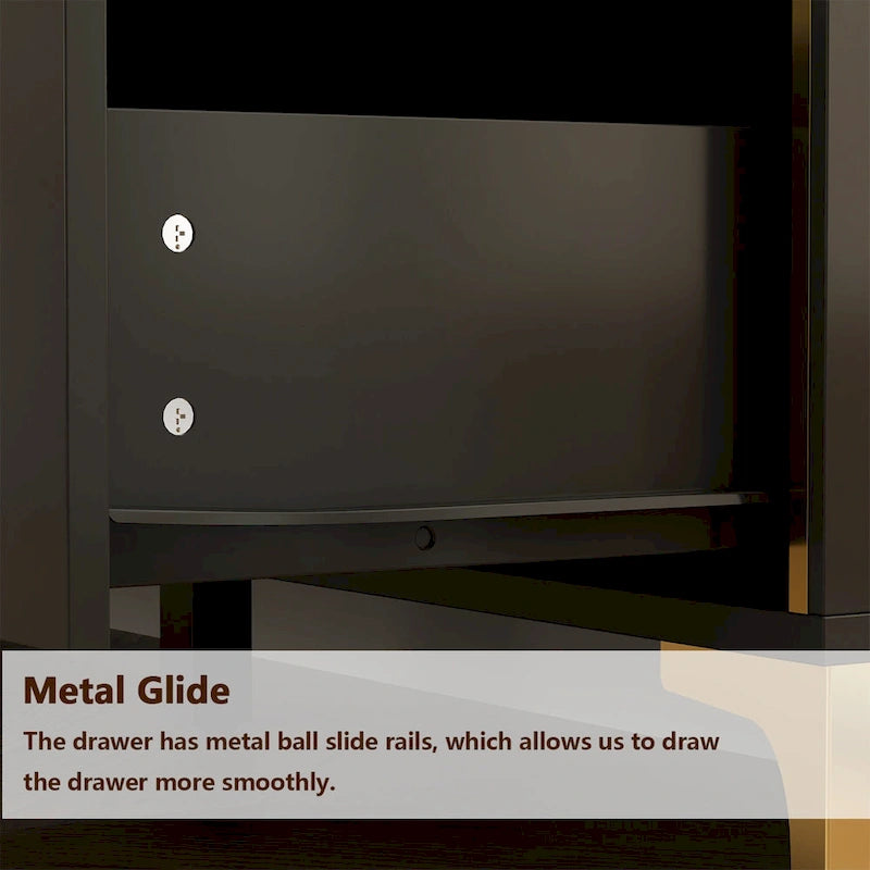 White Lacquer Dresser 6 Drawer Dresser with Metal Handle and Legs 27