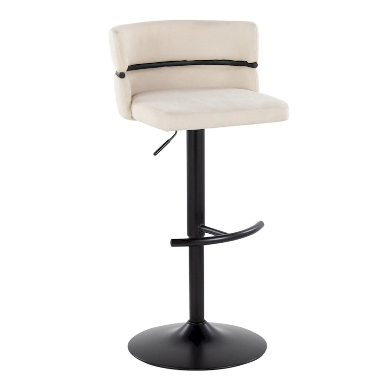 Silver Orchid Lena Adjustable Bar Stool with Rounded T Footrest (Set of 2) 34