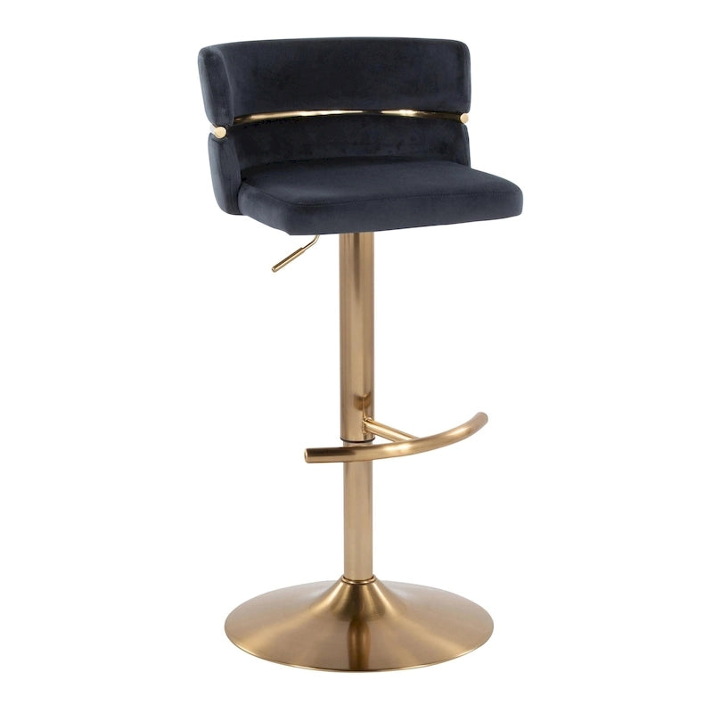 Silver Orchid Lena Adjustable Bar Stool with Rounded T Footrest (Set of 2) 36