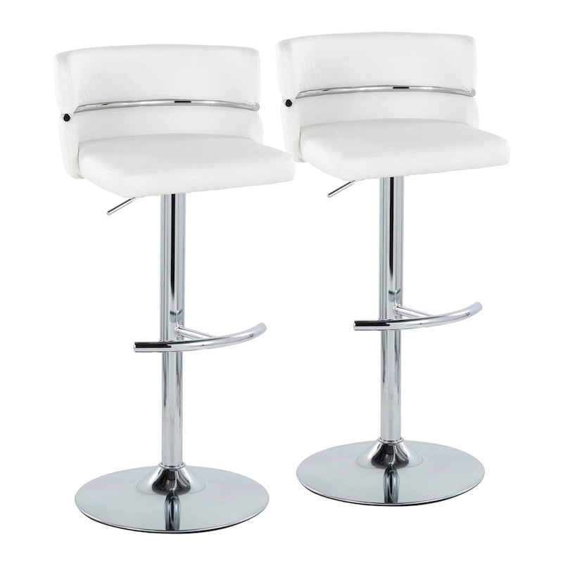Silver Orchid Lena Adjustable Bar Stool with Rounded T Footrest (Set of 2) 3