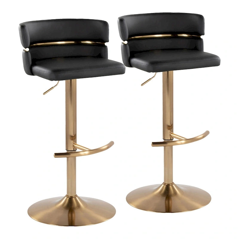 Silver Orchid Lena Adjustable Bar Stool with Rounded T Footrest (Set of 2) 4
