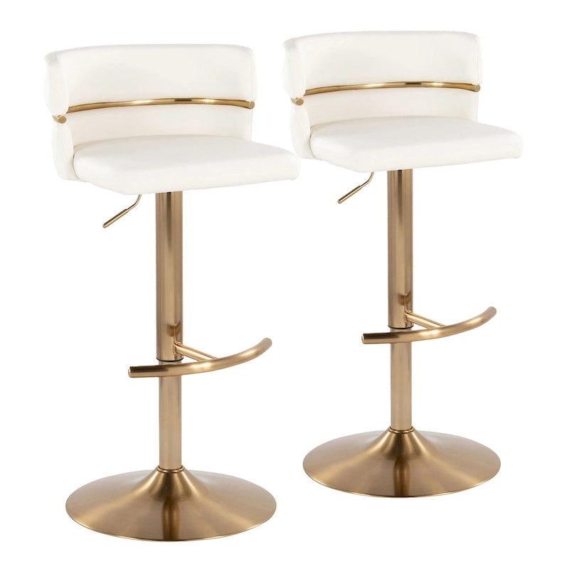 Silver Orchid Lena Adjustable Bar Stool with Rounded T Footrest (Set of 2) 5