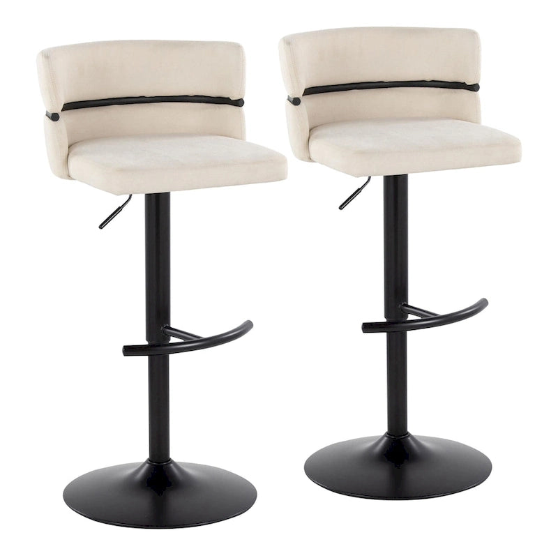 Silver Orchid Lena Adjustable Bar Stool with Rounded T Footrest (Set of 2) 6
