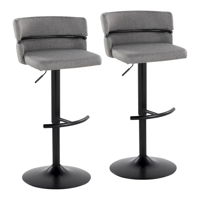 Silver Orchid Lena Adjustable Bar Stool with Rounded T Footrest (Set of 2) 7