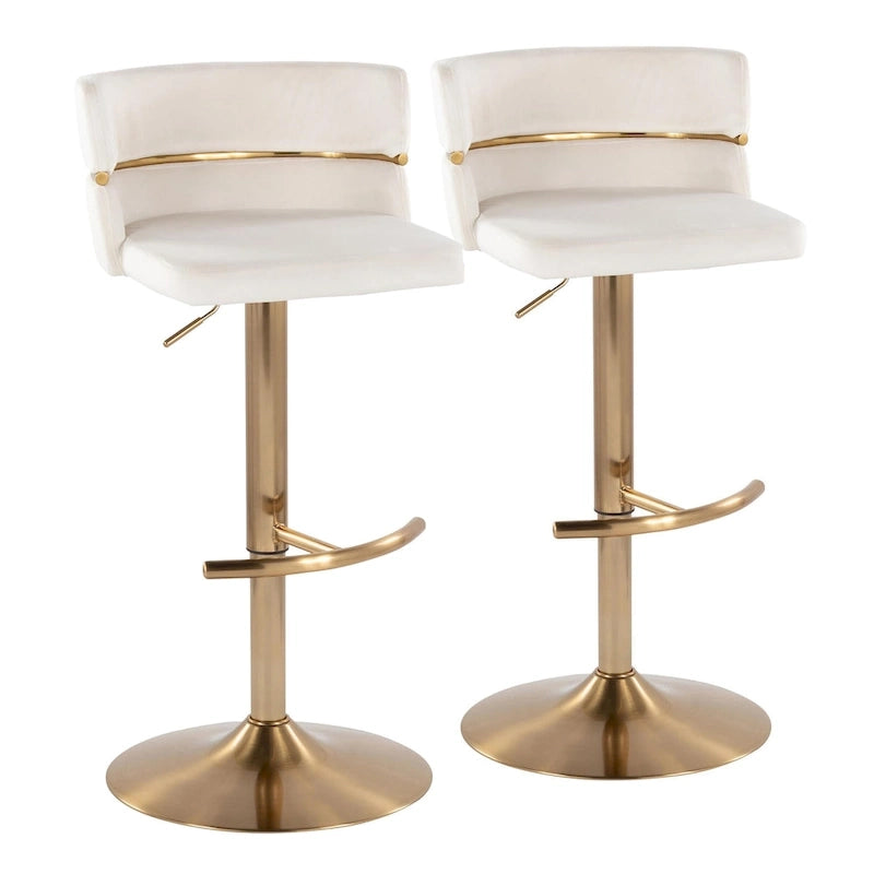 Silver Orchid Lena Adjustable Bar Stool with Rounded T Footrest (Set of 2) 9