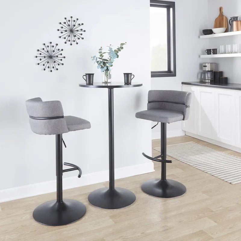 Silver Orchid Lena Adjustable Bar Stool with Rounded T Footrest (Set of 2) 12
