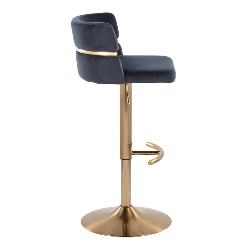Silver Orchid Lena Adjustable Bar Stool with Rounded T Footrest (Set of 2) 18