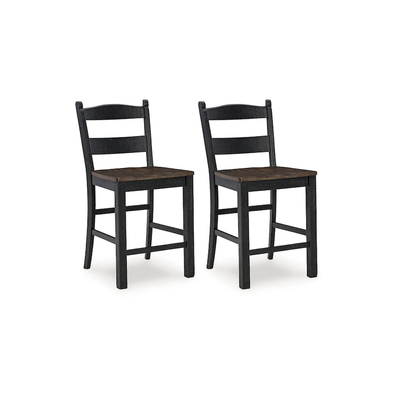 Signature Design by Ashley Valebeck Black/Brown Counter Height Barstool - 20W x 22D x 39H