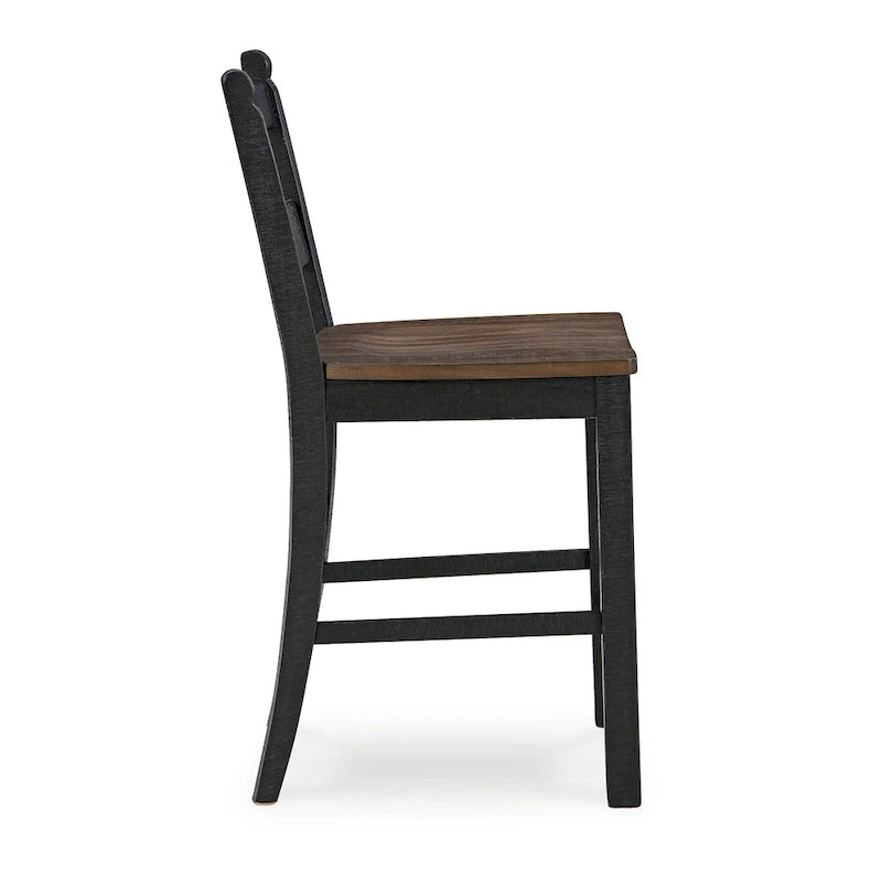 Signature Design by Ashley Valebeck Black/Brown Counter Height Barstool - 20W x 22D x 39H 5