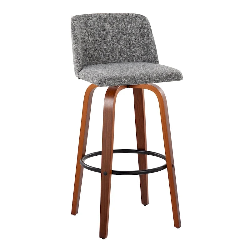 Carson Carrington Vallberga 30 Fixed-Height Bar Stool with Walnut Wood Base (Set of 2) 32