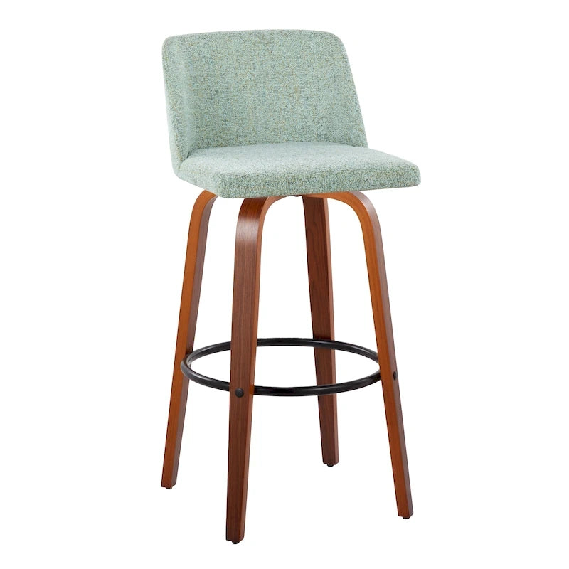 Carson Carrington Vallberga 30 Fixed-Height Bar Stool with Walnut Wood Base (Set of 2) 33