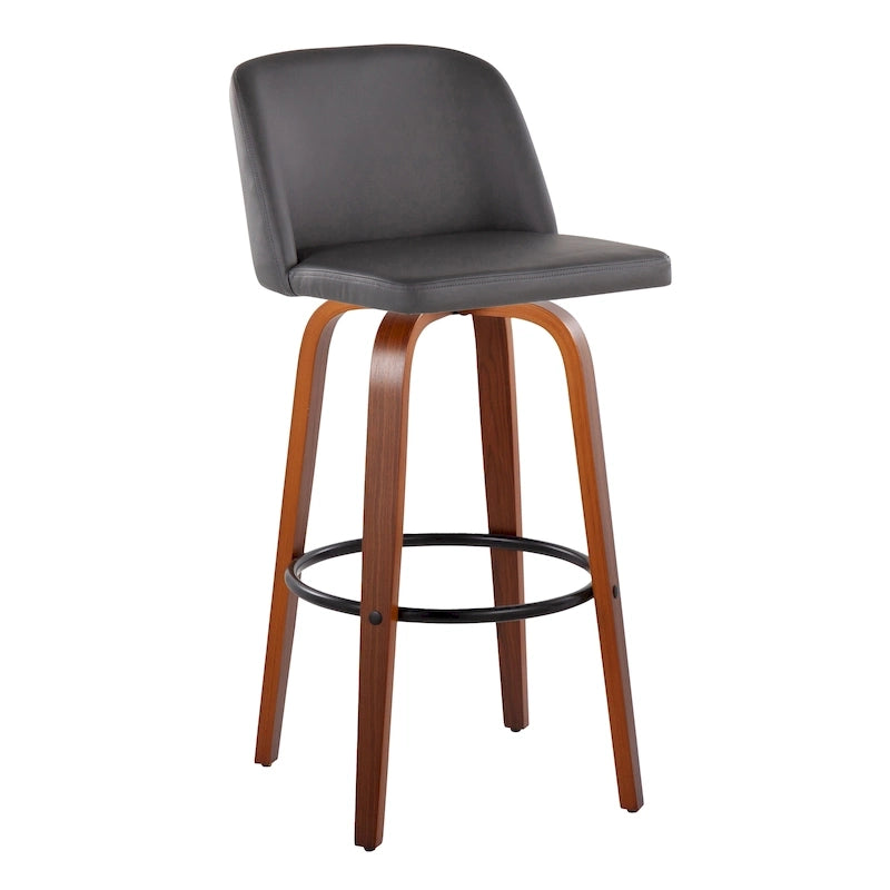 Carson Carrington Vallberga 30 Fixed-Height Bar Stool with Walnut Wood Base (Set of 2) 35