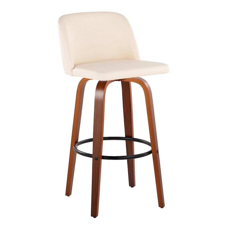 Carson Carrington Vallberga 30 Fixed-Height Bar Stool with Walnut Wood Base (Set of 2) 36