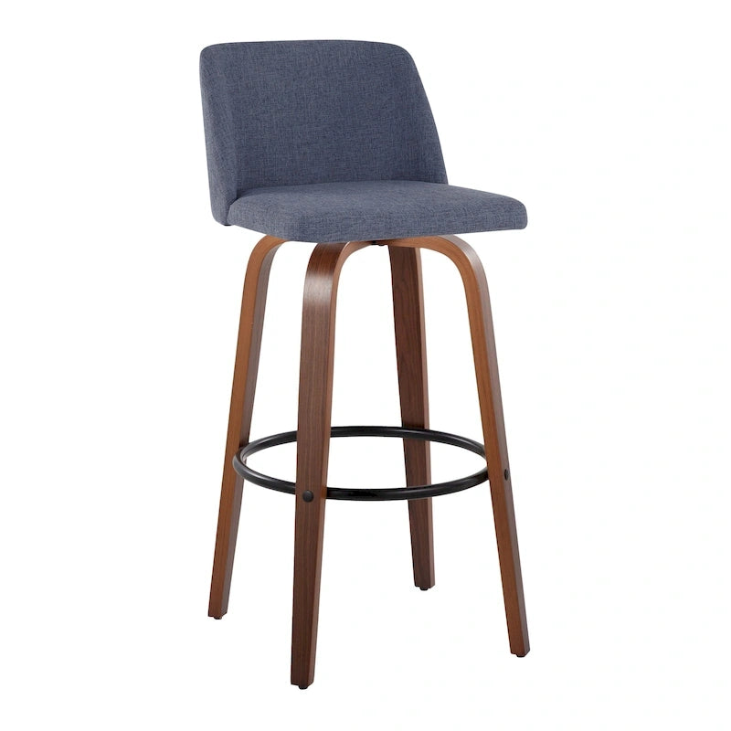 Carson Carrington Vallberga 30 Fixed-Height Bar Stool with Walnut Wood Base (Set of 2) 37
