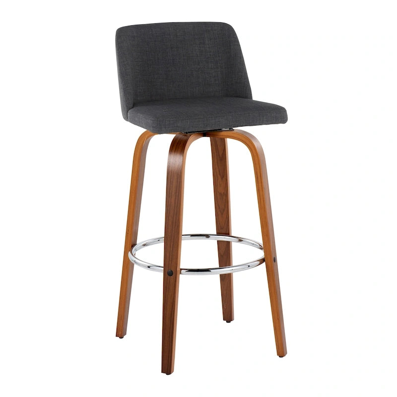 Carson Carrington Vallberga 30 Fixed-Height Bar Stool with Walnut Wood Base (Set of 2) 38