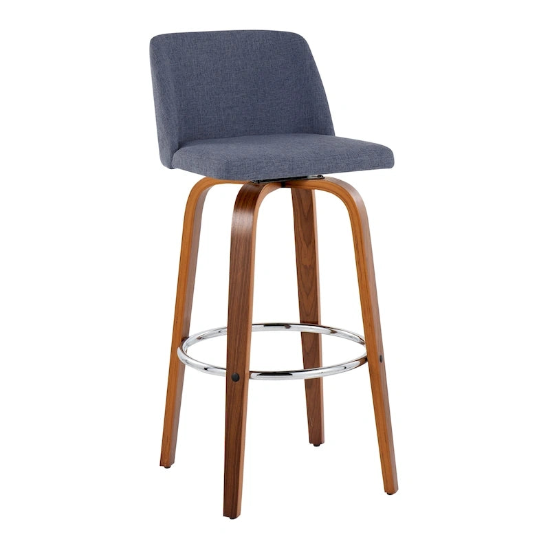 Carson Carrington Vallberga 30 Fixed-Height Bar Stool with Walnut Wood Base (Set of 2) 39