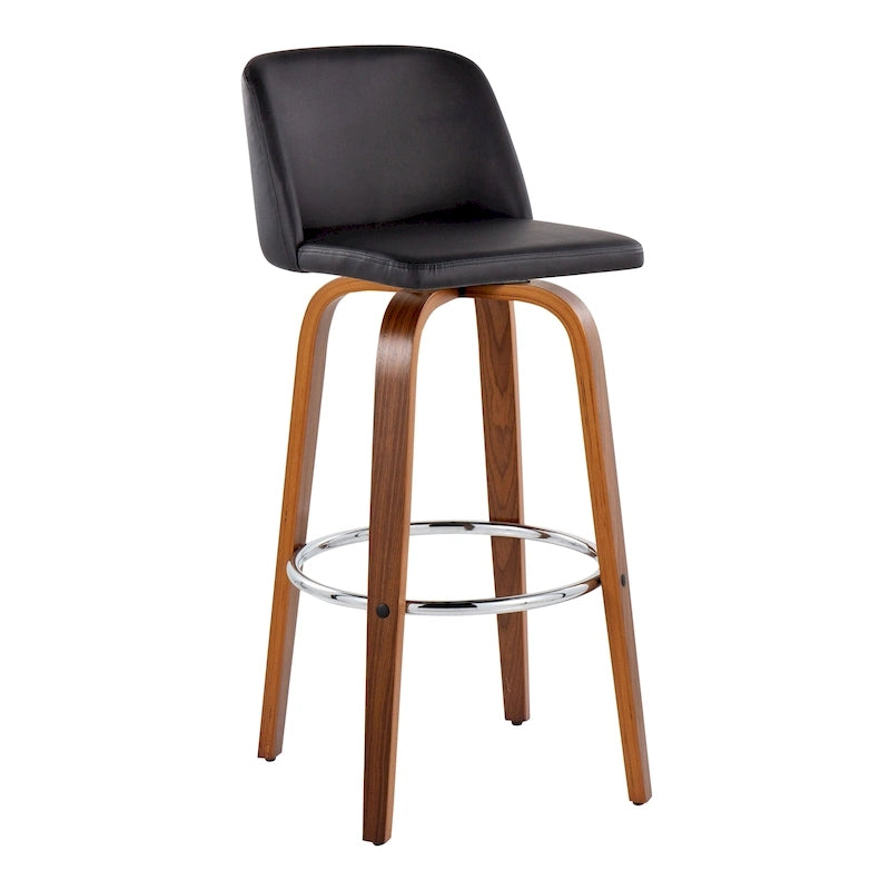 Carson Carrington Vallberga 30 Fixed-Height Bar Stool with Walnut Wood Base (Set of 2) 41