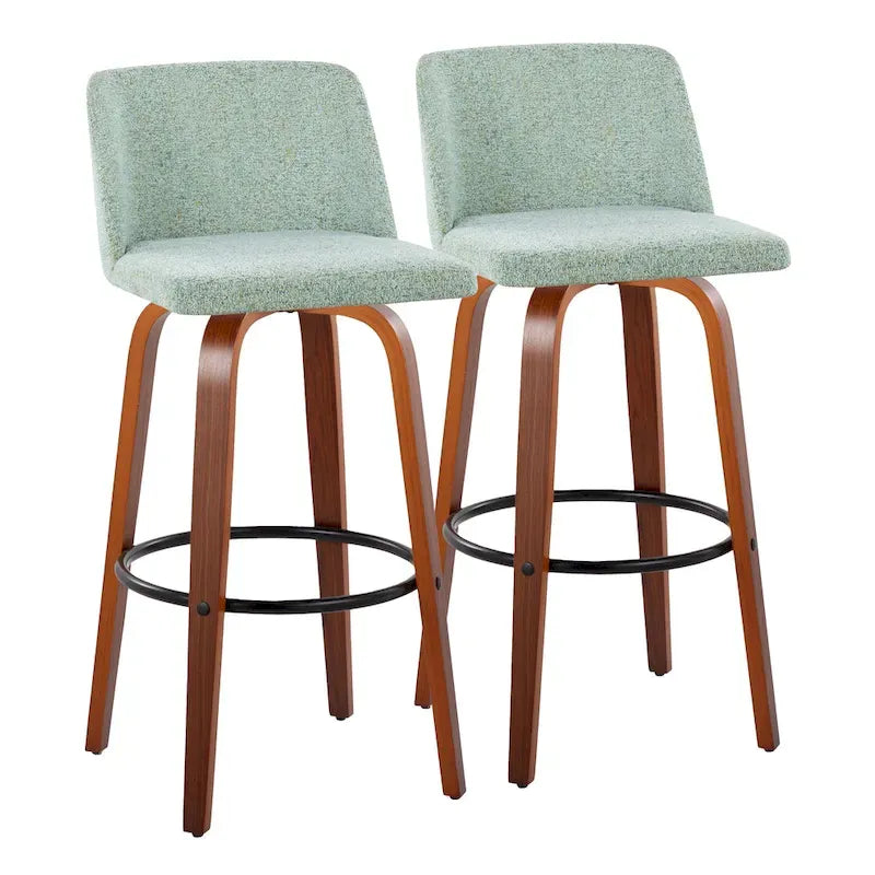 Carson Carrington Vallberga 30 Fixed-Height Bar Stool with Walnut Wood Base (Set of 2) 11