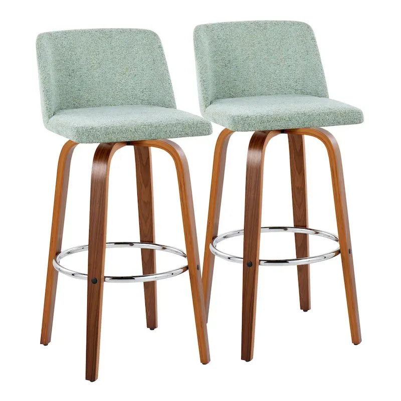 Carson Carrington Vallberga 30 Fixed-Height Bar Stool with Walnut Wood Base (Set of 2) 12