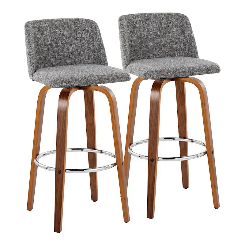 Carson Carrington Vallberga 30 Fixed-Height Bar Stool with Walnut Wood Base (Set of 2) 16