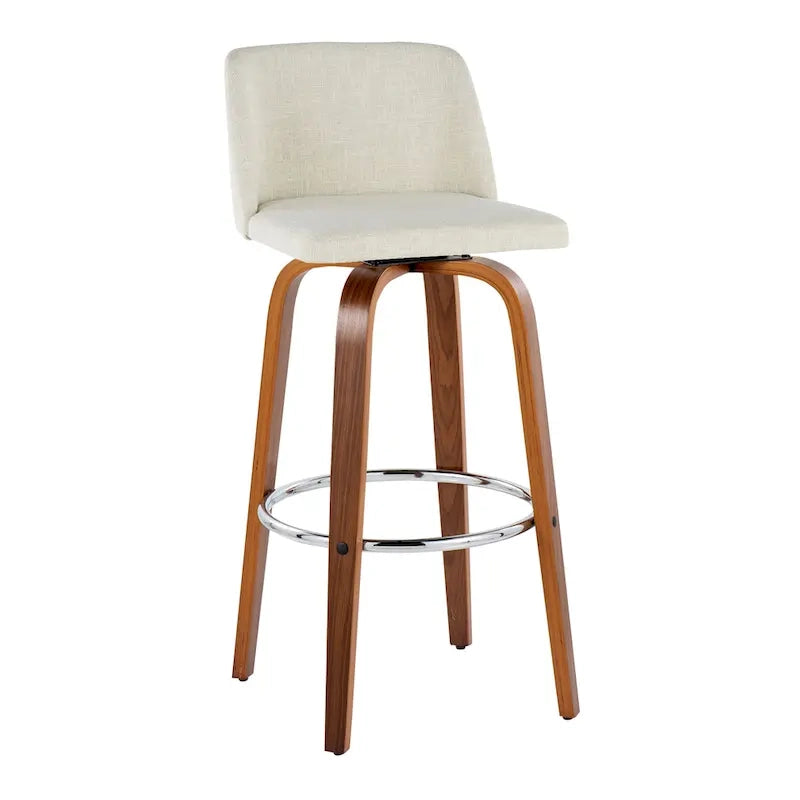 Carson Carrington Vallberga 30 Fixed-Height Bar Stool with Walnut Wood Base (Set of 2) 21