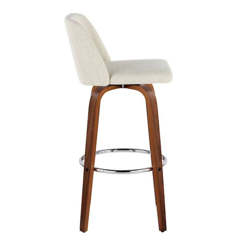 Carson Carrington Vallberga 30 Fixed-Height Bar Stool with Walnut Wood Base (Set of 2) 23