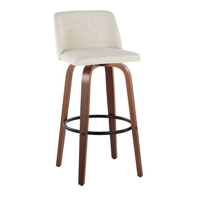 Carson Carrington Vallberga 30 Fixed-Height Bar Stool with Walnut Wood Base (Set of 2) 25