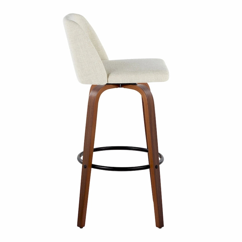 Carson Carrington Vallberga 30 Fixed-Height Bar Stool with Walnut Wood Base (Set of 2) 27