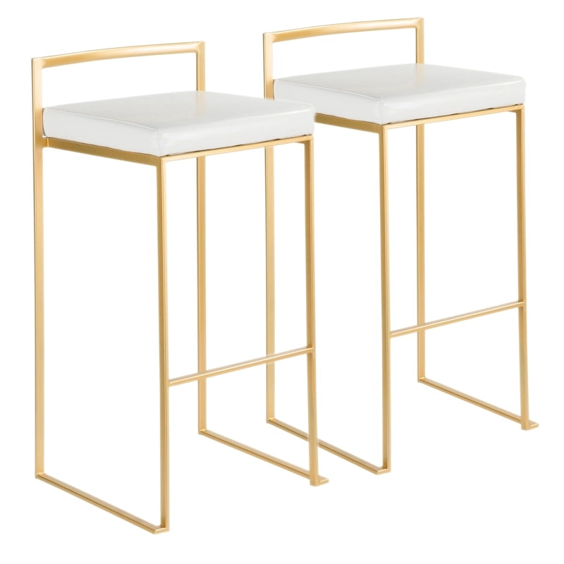 Silver Orchid Forrest Gold Stackable Bar Stools (Set of 2) 32