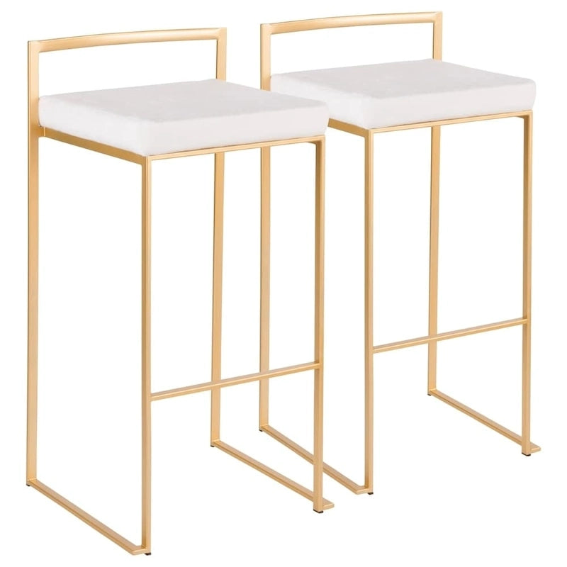 Silver Orchid Forrest Gold Stackable Bar Stools (Set of 2) 34