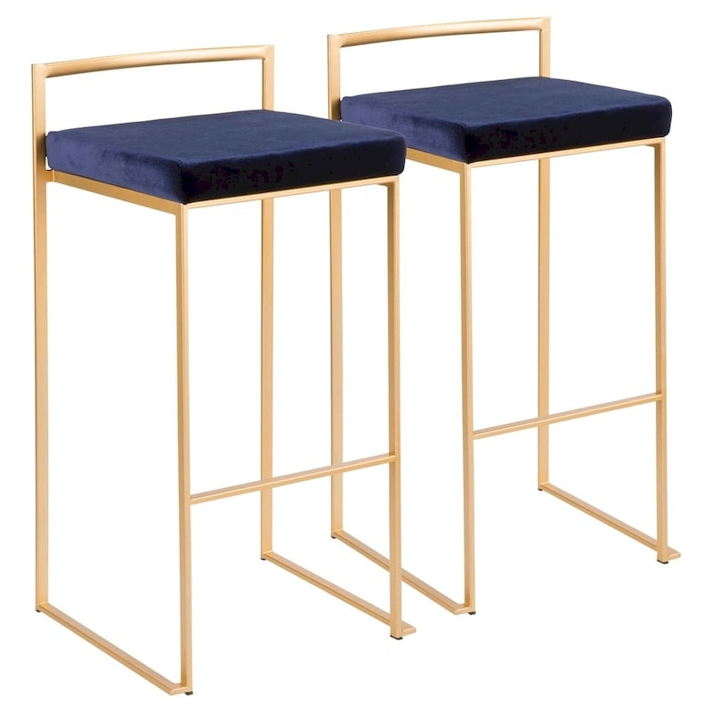 Silver Orchid Forrest Gold Stackable Bar Stools (Set of 2) 36