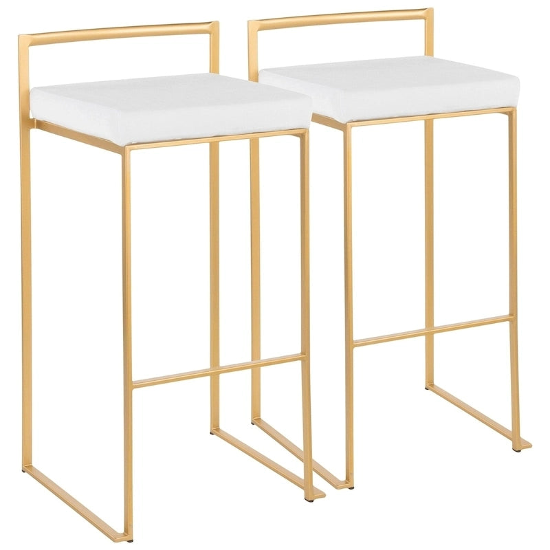 Silver Orchid Forrest Gold Stackable Bar Stools (Set of 2) 37