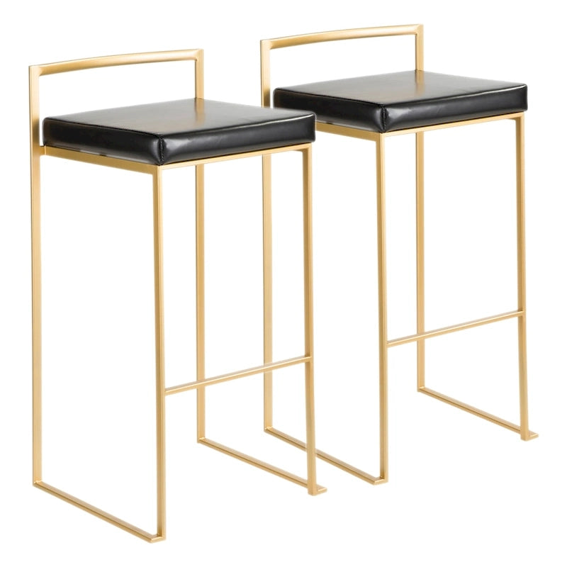 Silver Orchid Forrest Gold Stackable Bar Stools (Set of 2) 3