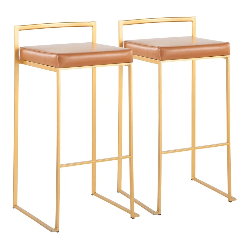 Silver Orchid Forrest Gold Stackable Bar Stools (Set of 2) 4