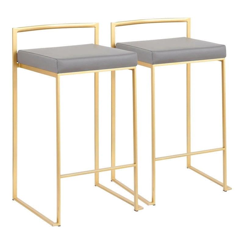 Silver Orchid Forrest Gold Stackable Bar Stools (Set of 2) 5